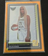 2025 Donruss WNBA Dijonai Carrington #27 Orange Lava & BASE