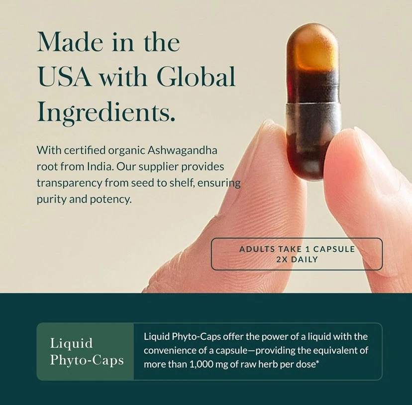 Raíz de Ashwagandha de Hierbas Gaia, Estrés y Apoyo Inmunológico, 120 Cápsulas Veganas Foto 4 de 4
