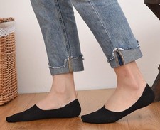 3-12 Pairs Mens No Show Invisible Nonslip Loafer Solid Boat Cotton Low Cut Socks