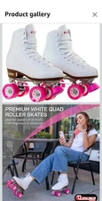 Chicago Ladies Classic Quad Roller Skates- White, US 10
