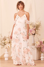 Lulus Take You There Ivory Floral Print Maxi Dress Size XS Whimsical Fairycore