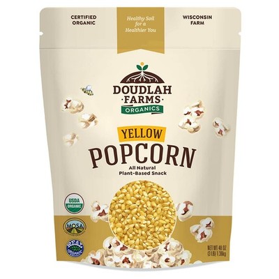 Organic Yellow Popcorn Kernels Unpopped 3 lb Healthy, NonGMO, GlutenFree