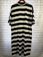 Dressed in LaLa Black and White Striped Ozzy T-Shirt Dress
