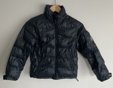 Moncler Boys Blue Black Puff Jacket Coat SIZE 8Y Ski Snow Rich Kid P.E Play READ