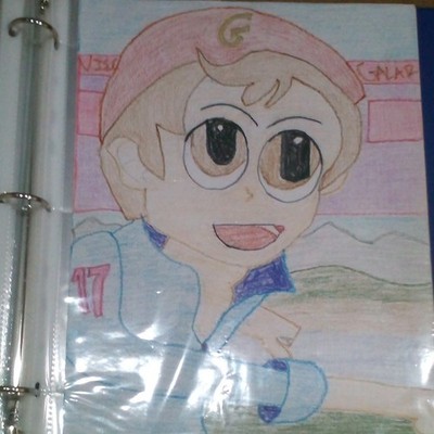 Hand-Drawn Cartoon Animal Drawing on Paper, Colored Pencil Art