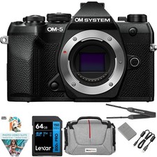 OM Digital Solutions OM-5 Mark II 20.4MP 4K Camera Body, Black 64GB Memory Kit