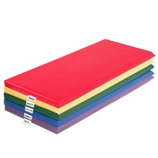 2-Inch Toddler Thick Rainbow Rest Nap Mats W/Transparent Name Tag PU Leather