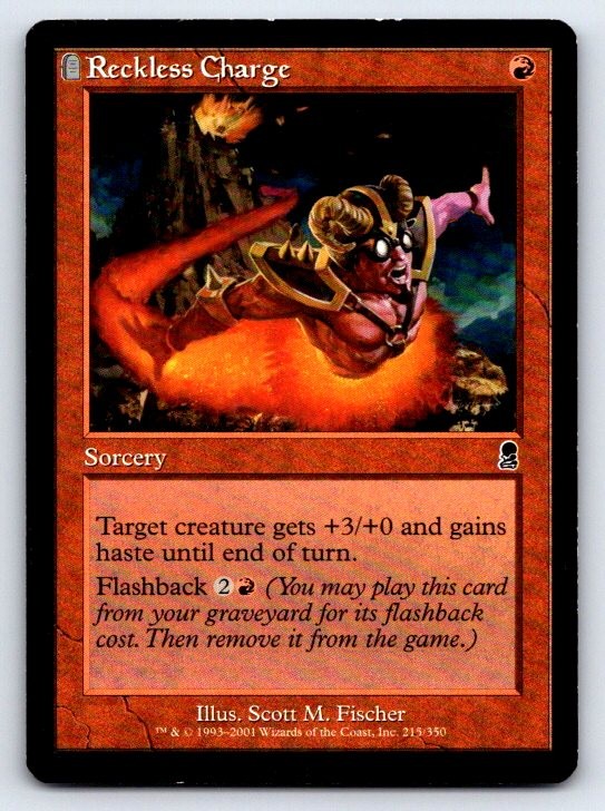 Reckless Charge 215 Common Odyssey Magic: The Gathering Lightly Played