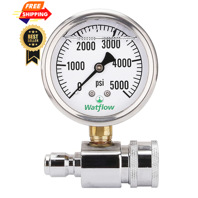 #ad Watflow 2 1 2quot; Pressure Washer Gauge Kit 3 8 Inch Quick Connect... $25.98