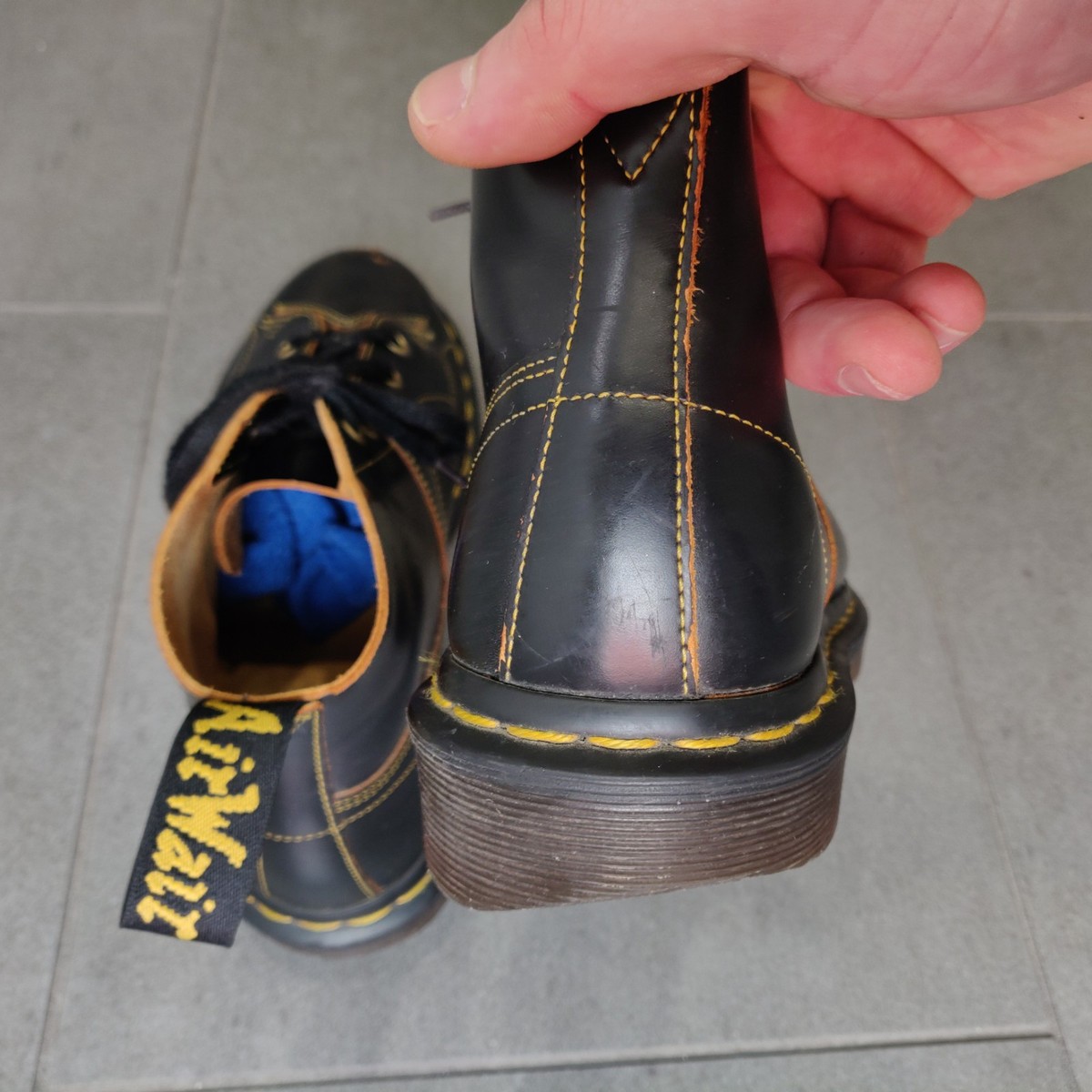 Dr. Martens Church Vintage Monkey Black Smooth Leather Boots Mens