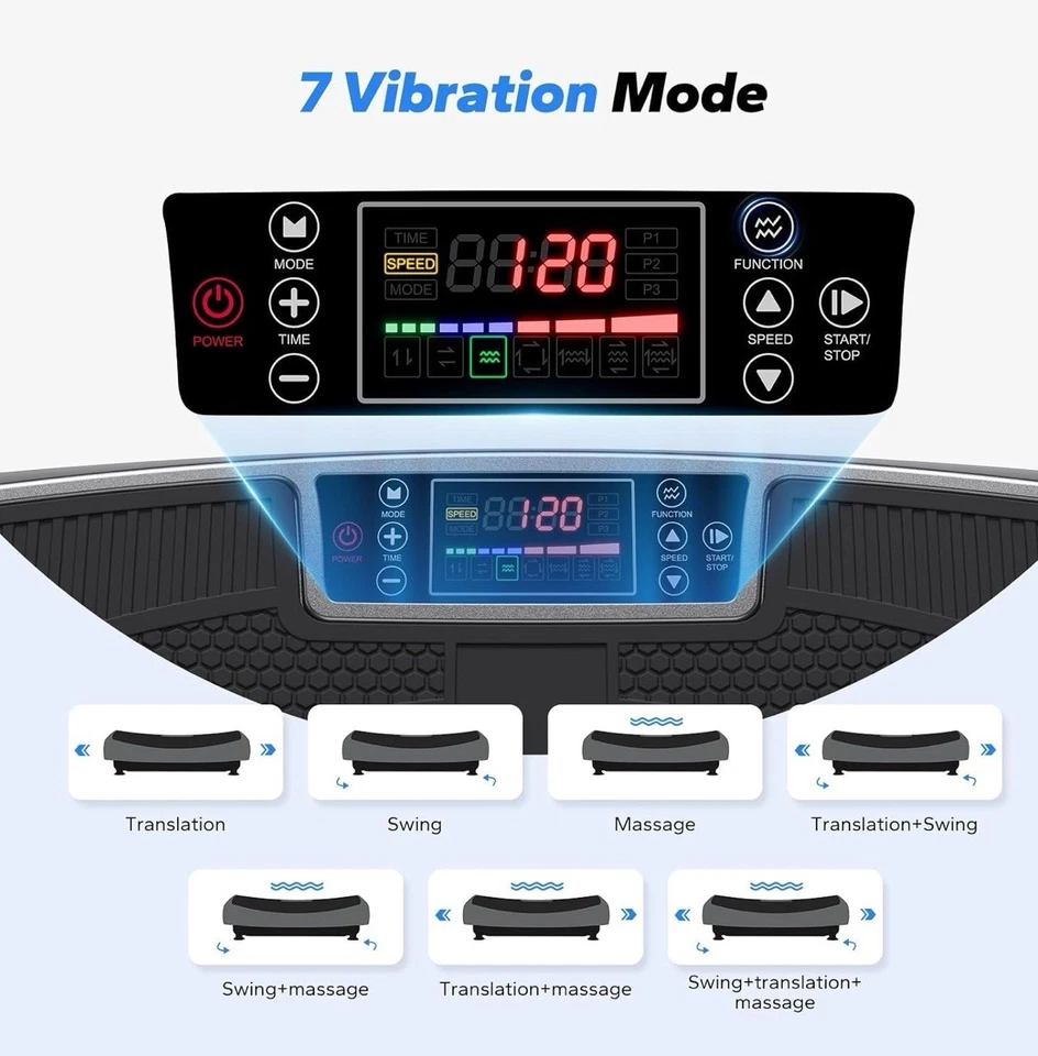 Vibration Plate Exercise Machine 7 in 1 4D Vibration Plate Glide Swing&Massage - Image 4 of 4