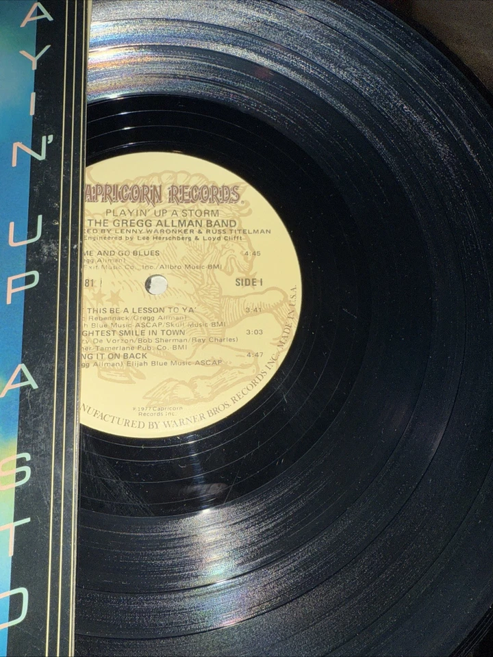 THE GREGG ALLMAN BAND PLAYIN UP A STORM 12" LP VINYL RECORD CAPRICORN 1977 Nm/Mt - Image 4 of 4