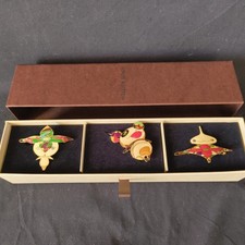 Auth Louis Vuitton x Takashi Murakami Panda Onion Head Flower Hatman Pin Set Box