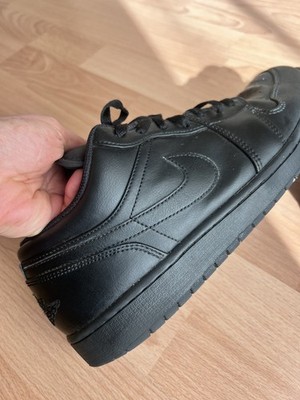 Nike Herren Sneakers Gr. 47,5 Jordan 1 Low black Sportschuhe Basic Schwarz