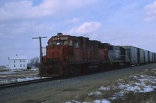 Railroad Slide - Detroit Toledo & Ironton #227 Locomotive Riga Michigan 1984