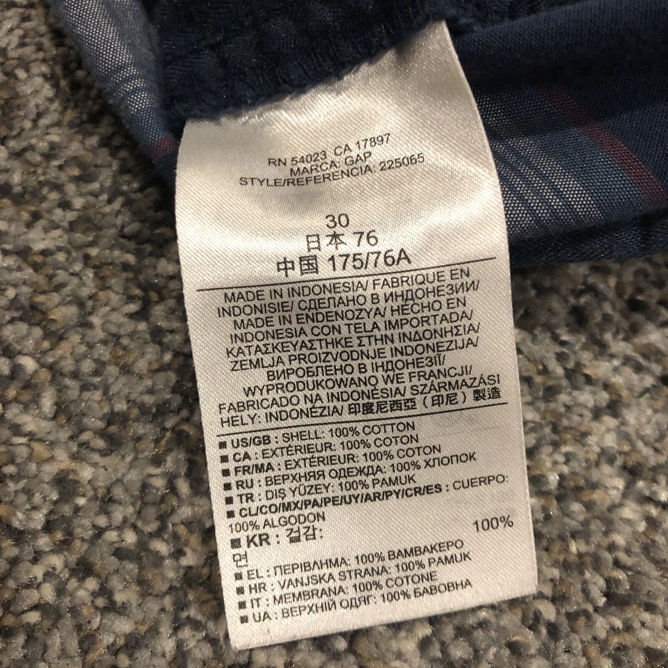 Pantalones Cortos Gap Para Hombre 30 Azul Chino Rayas 11" Algodón Bolsillos Lona Preppy Foto 4 de 4