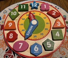 Melissa and Doug Shape Sorting Clock Classic Wooden Toy  