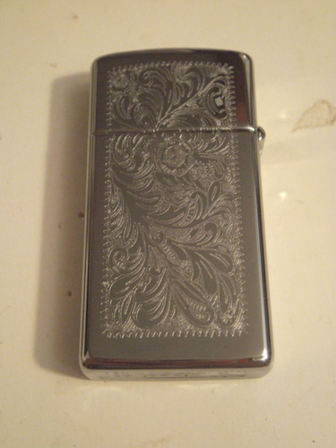 Zippo Windproof Slim Chrome Venetian Lighter, Item 1652, New In Box - Picture 3 of 5