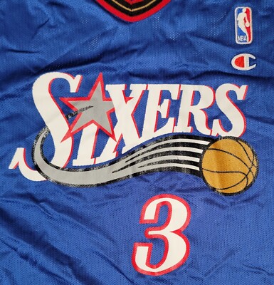 Allen Iverson Philadelphia 76ers Blue Champion Basketball Jersey
