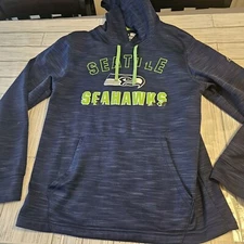 Seattle Seahawks Hoodie Sweatshirt Mens Small NFL Team Apparel New Era Blue