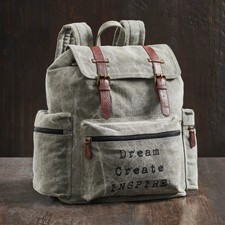Inspire Canvas Backpack W/leather Straps