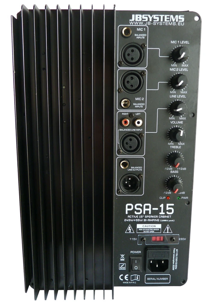 JB Systems Einbau Endstufe PA HIFI Aktivmodul Amp Amplifier 300W RMS Bi Amping  - Bild 2 von 4