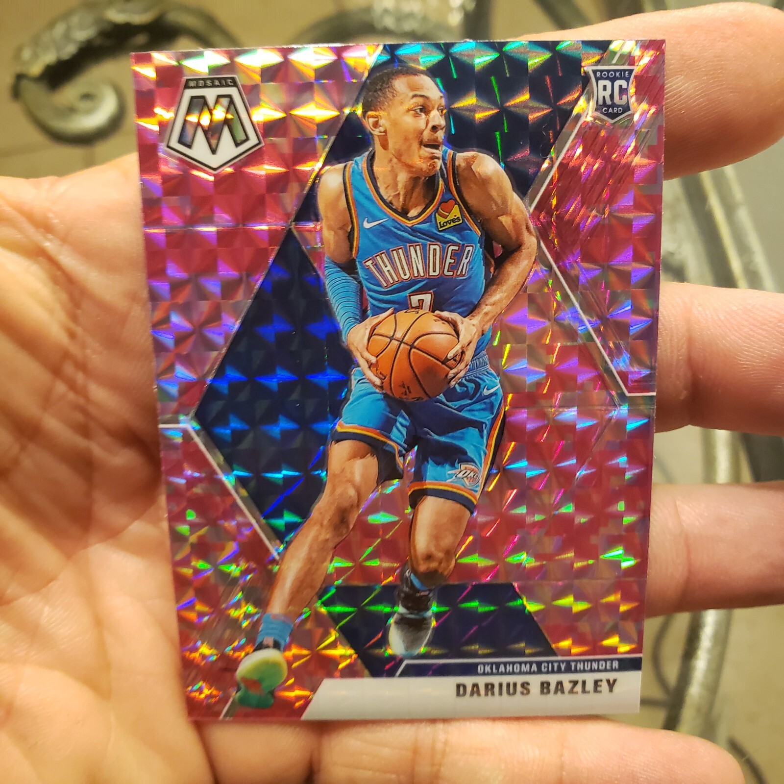 2019-20 Mosaic Pink Camo Prizm Darius Bazley Rc # 227