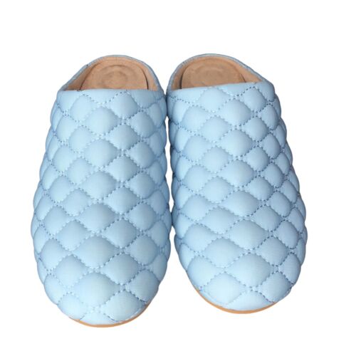 FitFlop Chrissie Padded Slippers Size 9 Blue Quilted Excellent Worn Twice - Picture 1 of 10