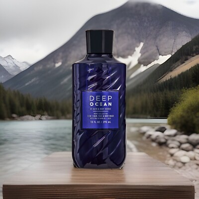Bath & Body Works Men's Deep Ocean 3-1 Hair Face Body Wash Shower Gel 10oz