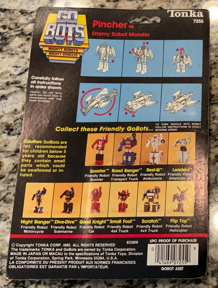 Pincher 48 Tonka GoBots Go Bots Energy Robot Monster 1985 No. 7255 Nuevo Precintado Foto 2 de 4