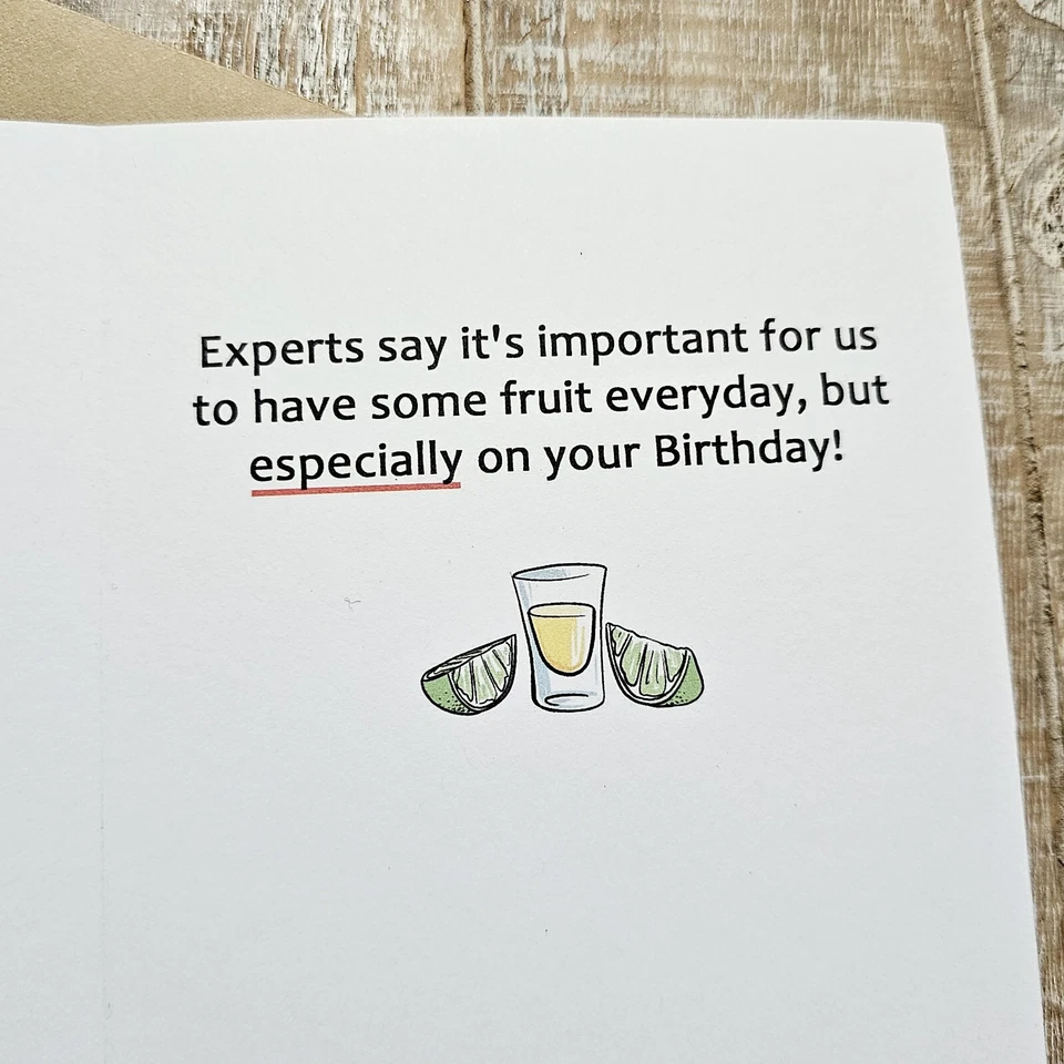Recycled Paper Greetings Birthday Card Shots Tequila Drinking Lime Funny Humor - Image 4 of 4