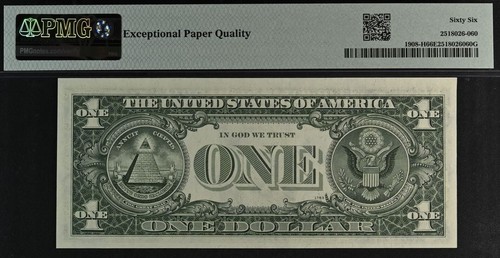 1974 $1 Federal Reserve Note PMG 66EPQ gem birthday low serial number 00000225 - Picture 3 of 3