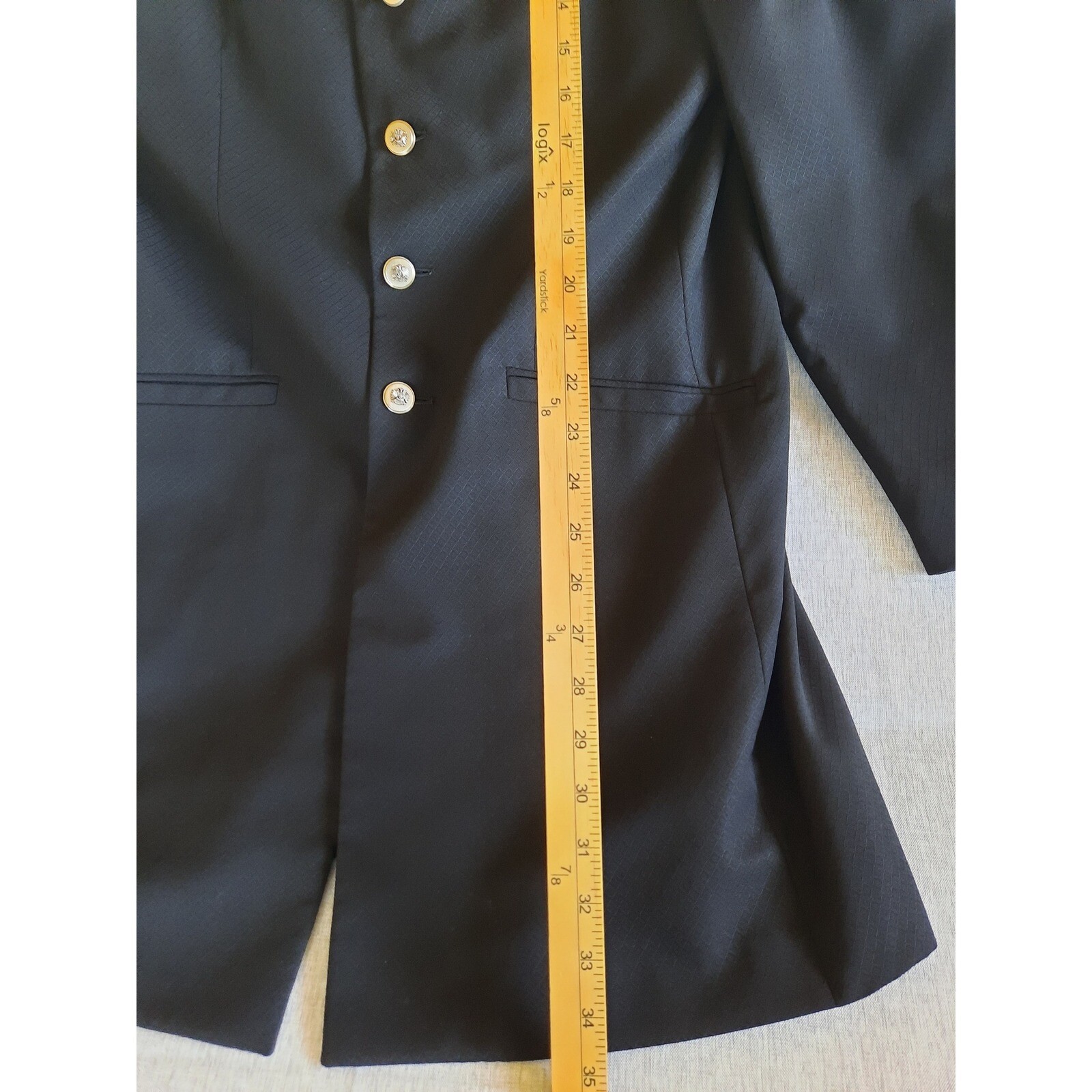 Versace Classic V2 Men 48R Wool Blazer Coat Black Four Metal Buttons Italy Made thumbnail 7