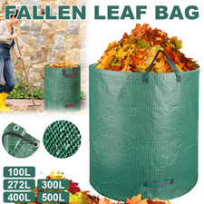 Image of 1/5 100-500L Heavy Duty Waterproof Large Garden Waste Bags Reusable Storage Sack