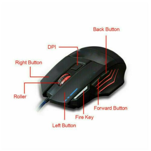 Mechanical Feel Gaming Keyboard Mouse Combo LED Rainbow Backlit Computer Desktop - Picture 8 of 10