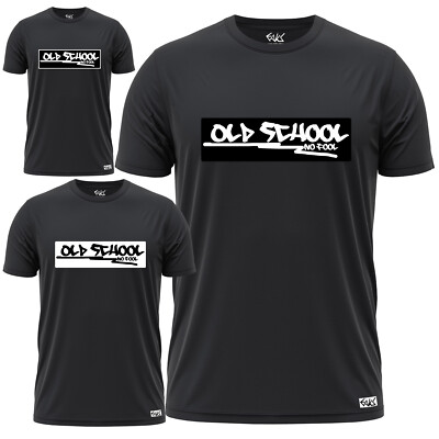 EAKS  Herren T-Shirt ''Old School No Fool'' Spruch Sprüche Hip Hop Oldschool Rap