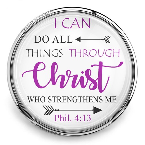Choose Color | Bible Snap Jewelry Ginger Charm All Things Christ 18MM Button - Picture 13 of 20