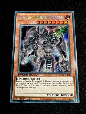 yugioh card ancient gear golem Ultimate [OP05-EN009] Super Rare inflict piercing battle damage.  YUGIOH  ANCIENT GEAR