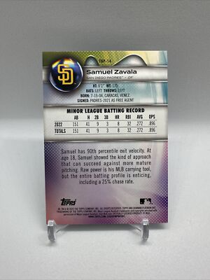 2023 Bowman Platinum #TOP-14 Samuel Zavala San Diego Padres PINK