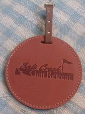 Salt Creek Golf Retreat Nashville Indiana USA Leather Bag Tag Course Souvenir