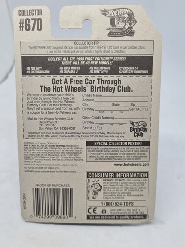 Hot Wheels 1998 First Editions Yellow Mustang Mach I #18539 Collector #670 New - Picture 8 of 8