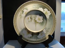 ANTIQUE R S GERMANY  CHIP & DIP Dogwood pattern Dish signed M. W. & Co.