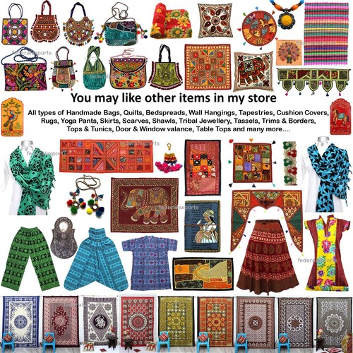 Vintage Quilt Indische Bio Baumwolle Tagesdecke Wohndeko Decke Überwurf d - Bild 5 von 5