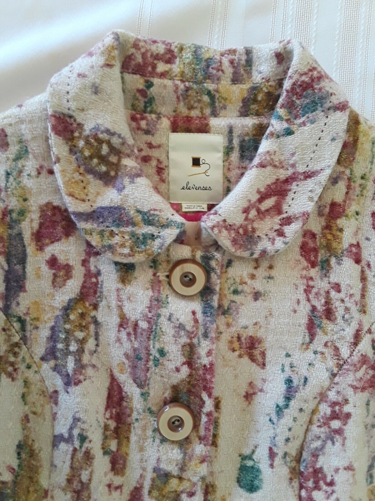 Elevenses Anthropologie Tapestry  Coat  Wool Size… - image 4