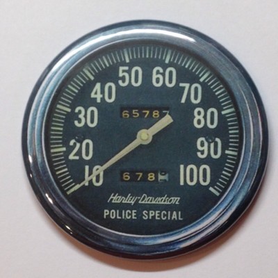 Harley Davidson Speedometer Advertising Pocket Mirror Vintage Style