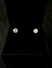 2 Ctw Lab Grown Diamond Stud Earrings 14K White Gold Screwback Certified D-VS1