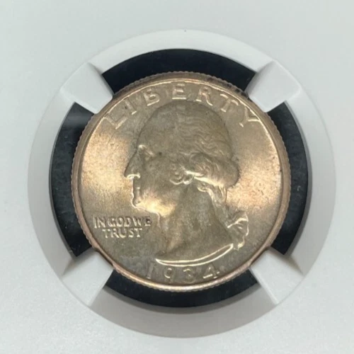 1934 WASHINGTON SILVER QUARTER~NGC MS 66 ~WOW BEAUTIFUL COIN~ REF#82-010
