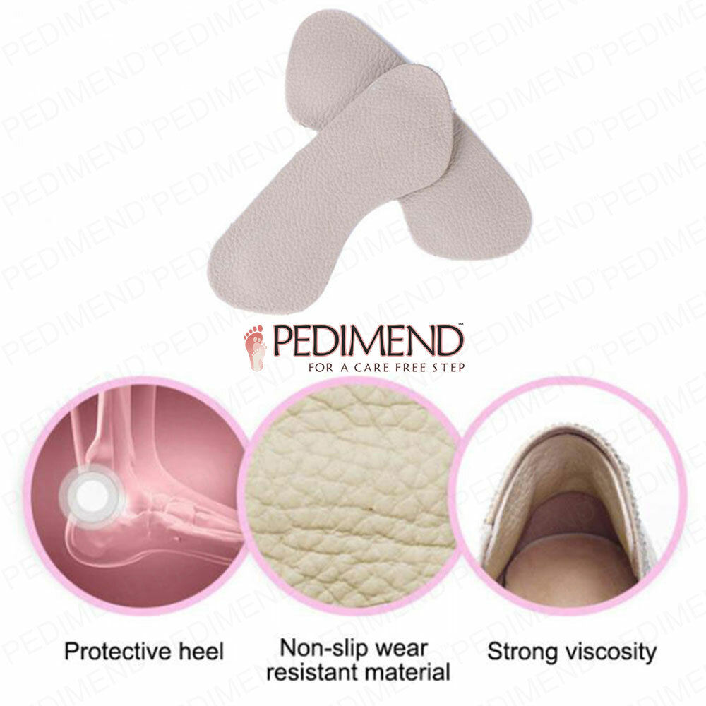 PEDIMEND™ Premium Leather Anti-Slip Heel Grips Insoles Extra Thick Heel  Grips