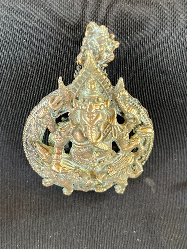 OLD GOD HINDU AMULET GANESHA PENDANT BRONZE - Picture 5 of 9