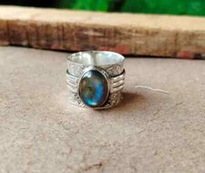 Blue Fire Labradorite Ring, 925 Sterling Silver, Gemstone Silver Ring, All Size